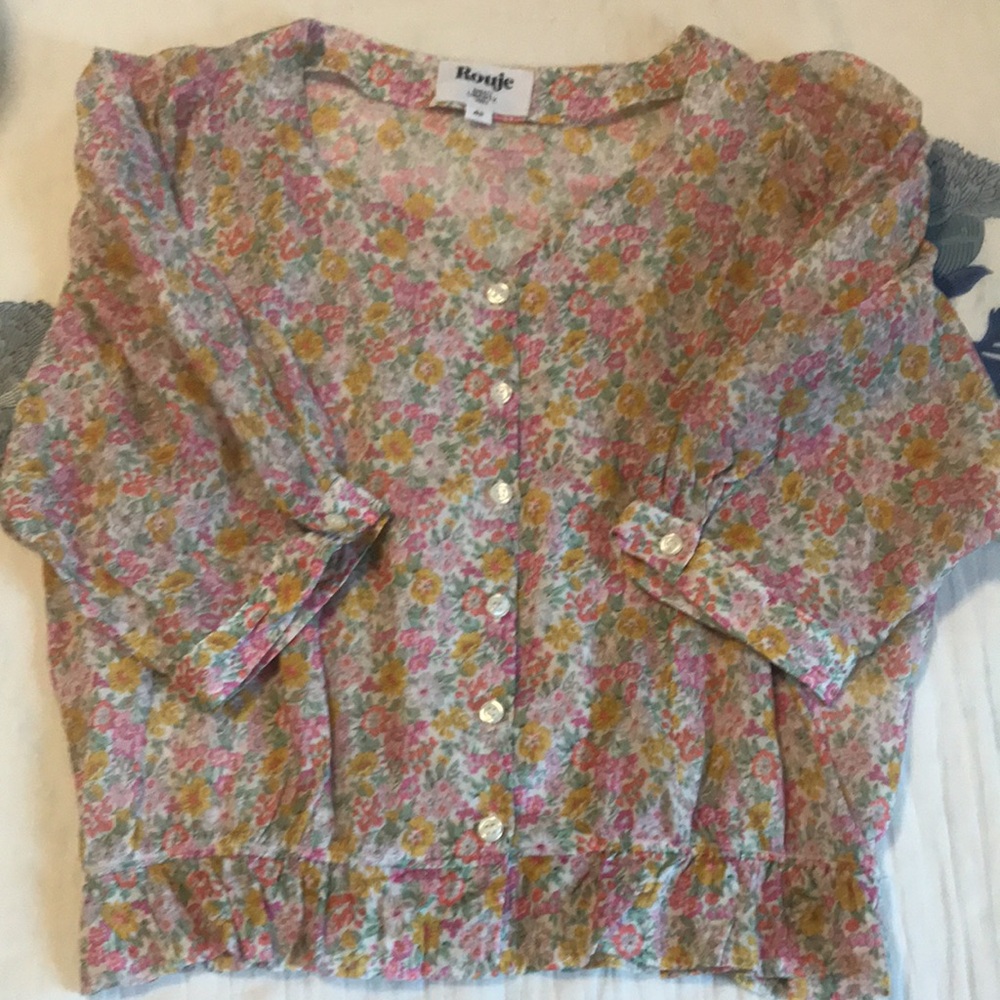 EUC Rouje Julie Blouse 42 L Liberty fabric